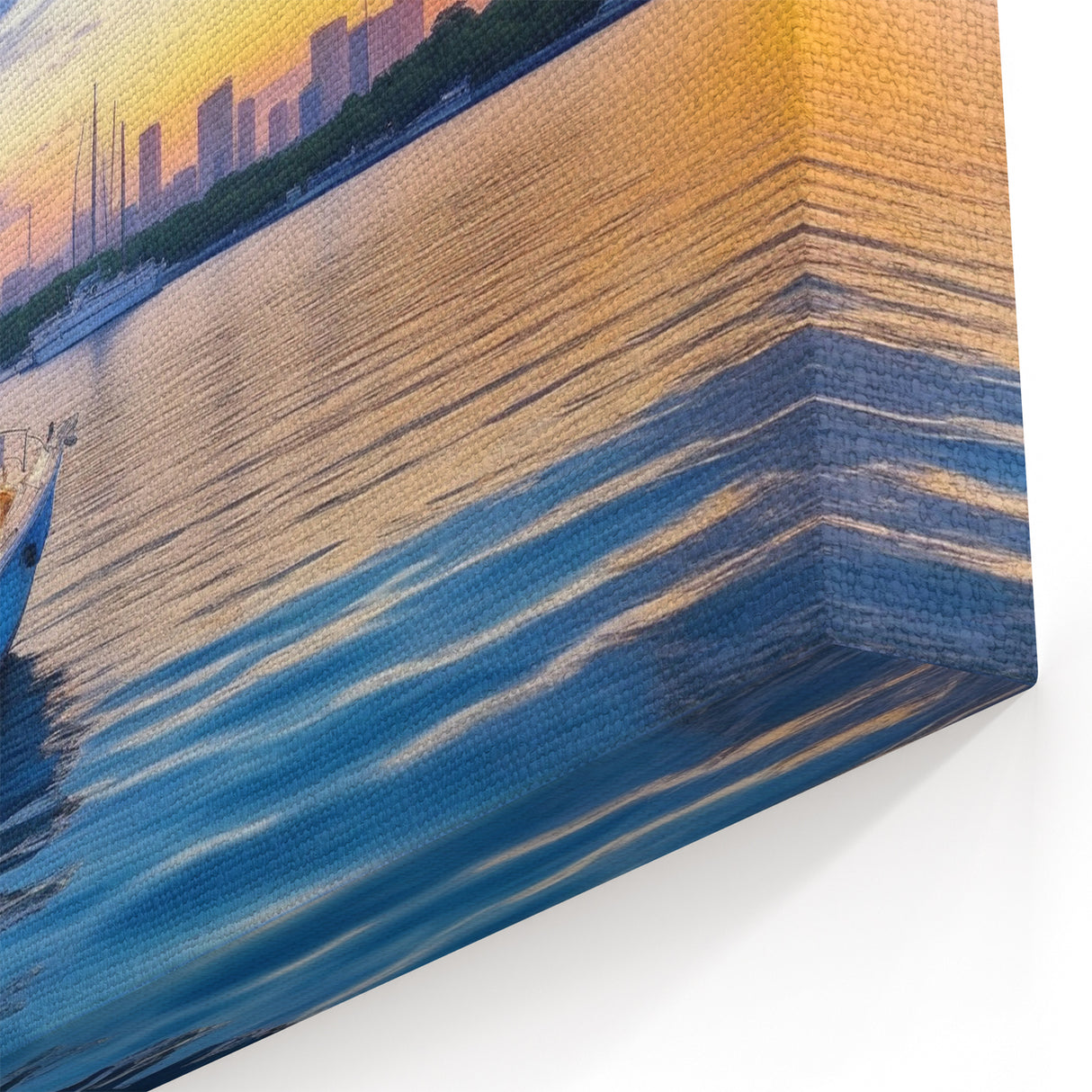 Sunset Harbor Splendor - Vibrant Coastal Wall Art for Tranquil Decor