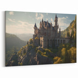 Mountain Castle Wall Art - Majestic Castle Print in Scenic Landscape