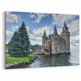 Stone Castle Wall Art - Scenic Castle Print by the Water Rustic Charm