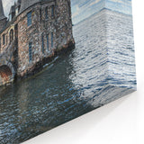 Stone Castle Wall Art - Scenic Castle Print by the Water Rustic Charm
