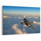 Stealth Jet in Sunset Sky - Modern Aviation Wall Art for Enthusiasts