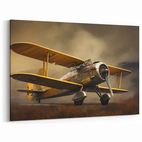Rustic Biplane Art - Vintage Aviation Wall Decor for Home & Office