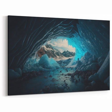 Majestic Ice Cave Wall Art - Scenic Mountain Landscape Photography Print