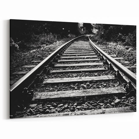 Monochrome Railroad Wall Art - Black and White Railway Photography Print