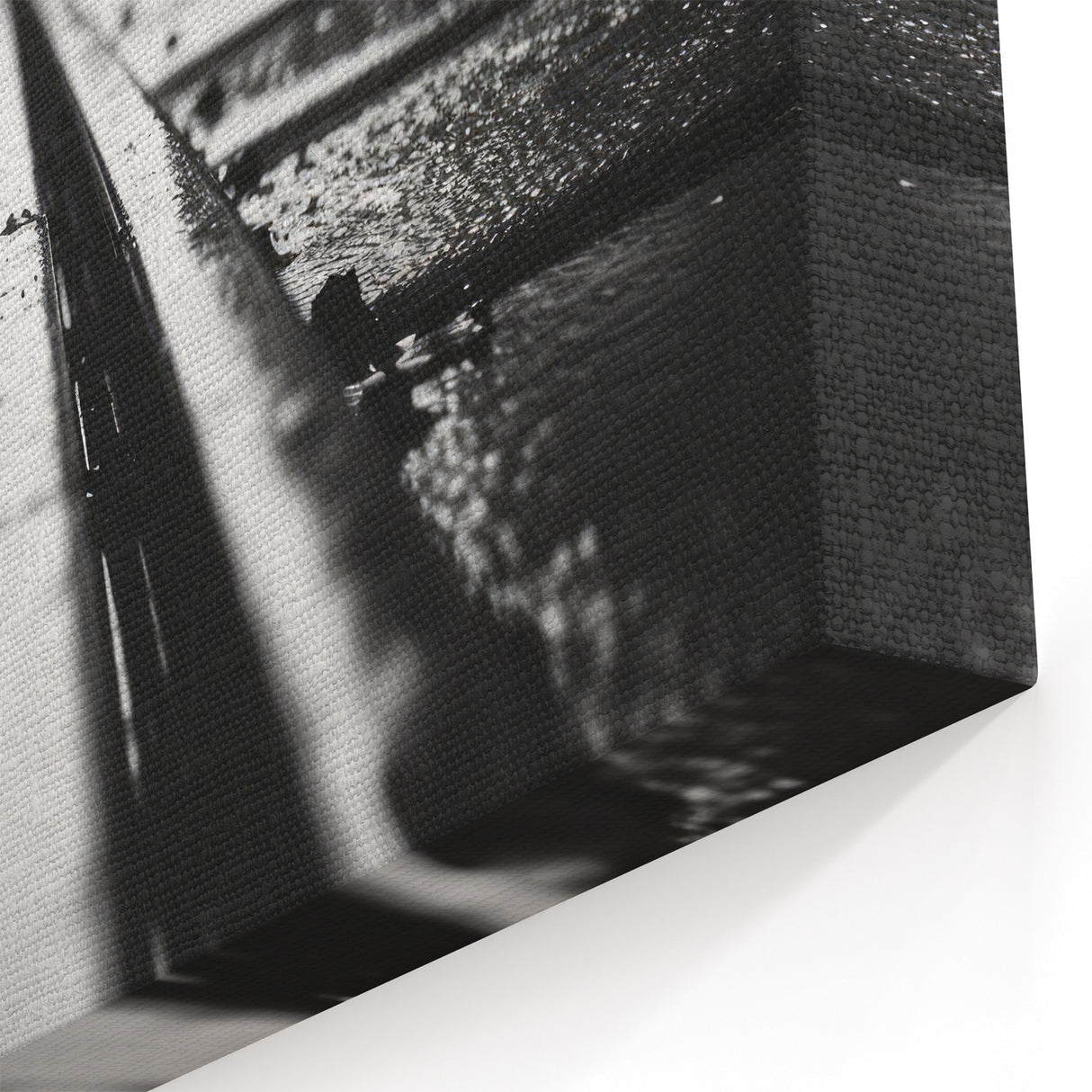 Moody Railway Wall Art - Black and White Wet Tracks Photography Print