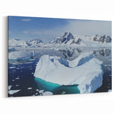 Arctic Serenity Canvas - Majestic Icebergs and Mountains in Polar Waters