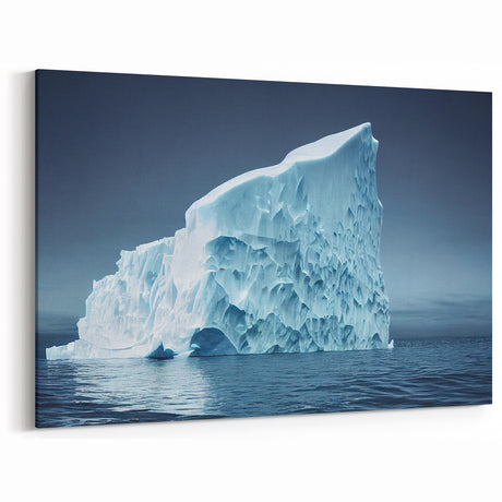 Solitary Iceberg Canvas - Majestic Arctic Ice in Serene Polar Waters