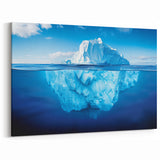 Deep Blue Iceberg Canvas - Majestic Arctic Iceberg Above and Below