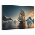 Voyage Through Iceberg Seas - Majestic Sailing Ship Canvas Art