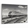 Modern Train Wall Art - Black and White Scenic Railway Photography