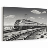 Modern Train Wall Art - Black and White Scenic Railway Photography