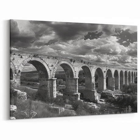 Historic Stone Bridge Wall Art - Black and White Railway Photography Print