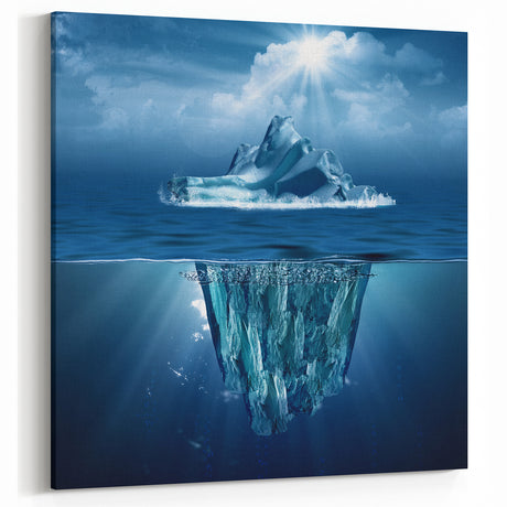 Sunlit Iceberg Photography - Captivating Underwater Arctic Art Print