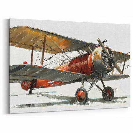 Vintage Biplane Sketch Art - Classic Aviation Wall Decor for Home