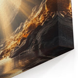 Sunlit Cave Wall Art - Captivating Natural Cave Photography Print Decor