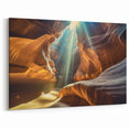 Sunlit Canyon Wall Art - Majestic Natural Cave Photography Print Decor