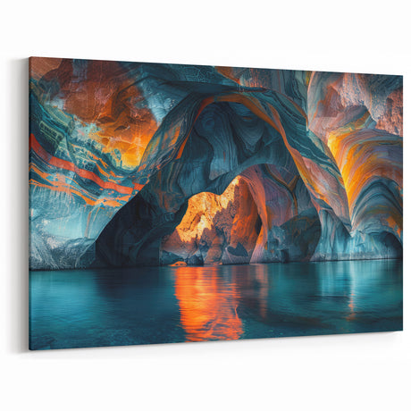 Vibrant Cave Wall Art - Abstract Natural Cave Photography Print Decor