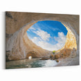 Sunlit Coastal Cave Wall Art - Stunning Ocean Landscape Photography Decor