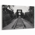 Railway Bridge in Nature Wall Art - Black and White Scenic Photography