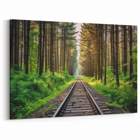 Forest Railway Wall Art - Scenic Nature Railway Photography Print