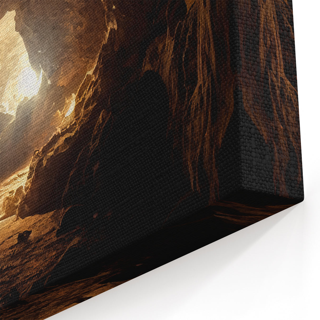 Golden Cave Entrance Wall Art - Warm and Earthy Cave Photography