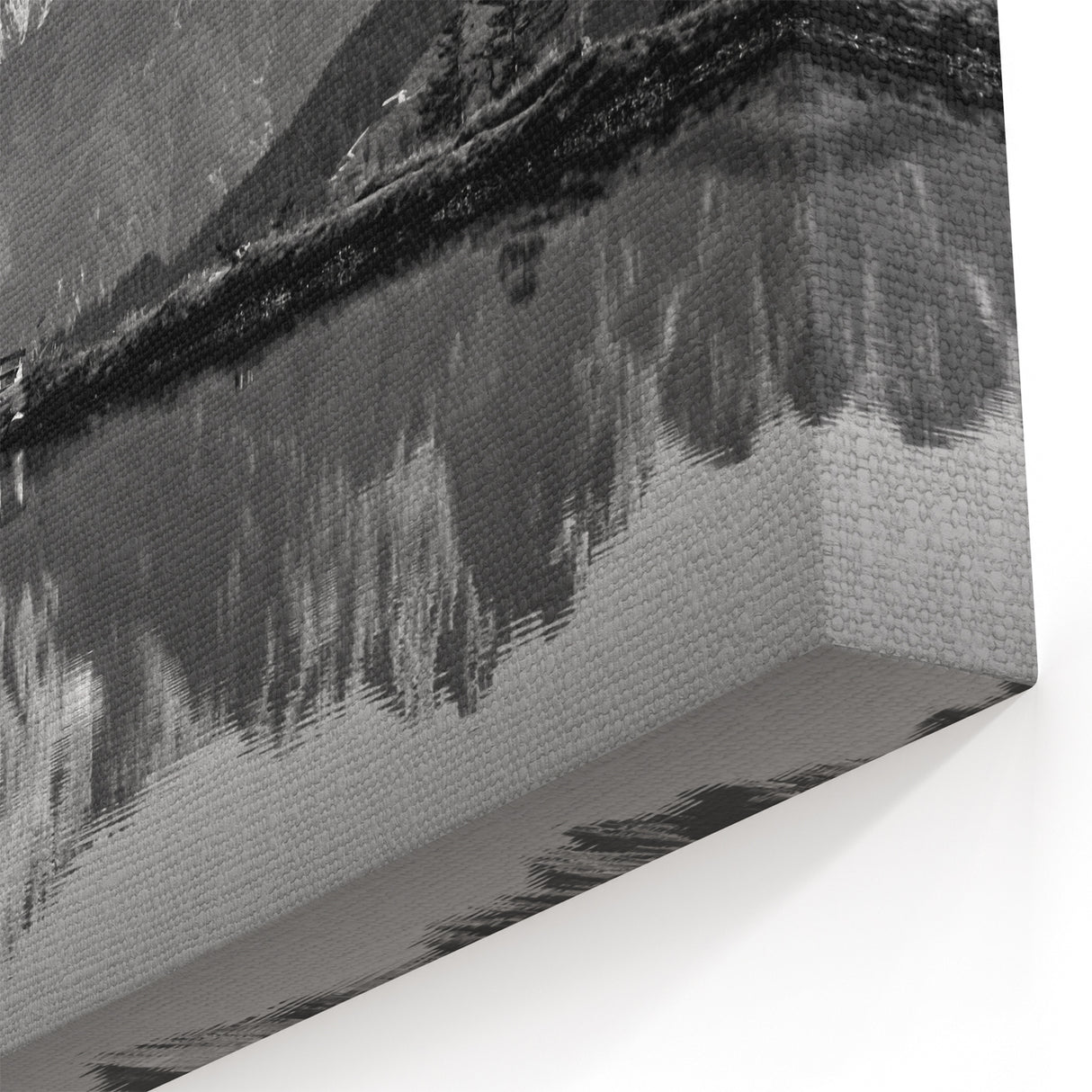 Majestic Mountain Reflection - Black and White Scenic Lake Wall Art