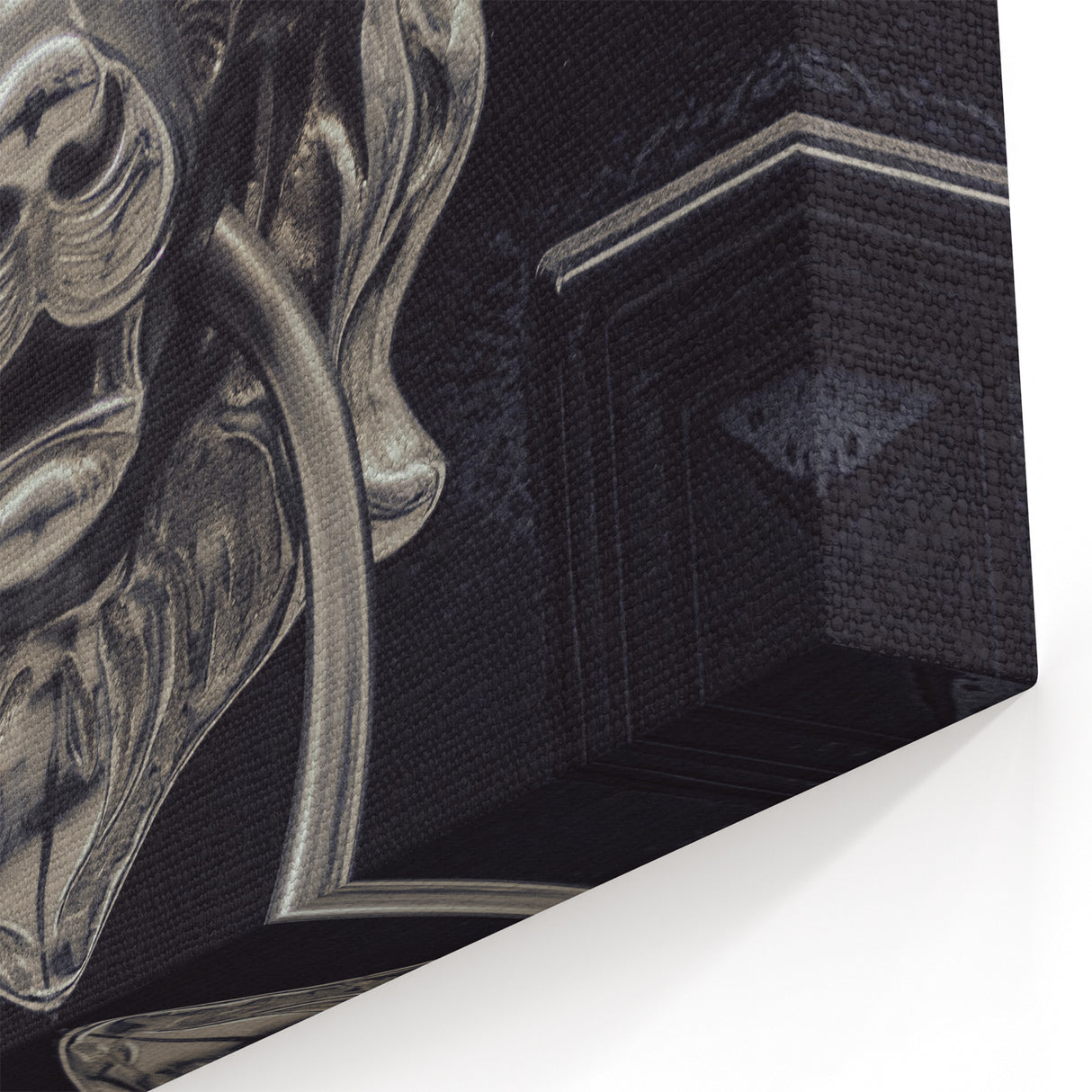Metallic Hardware Wall Art - Silver Lion Knocker Canvas Print & Decor