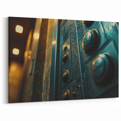 Industrial Hardware Wall Art - Control Panel Buttons Canvas Print