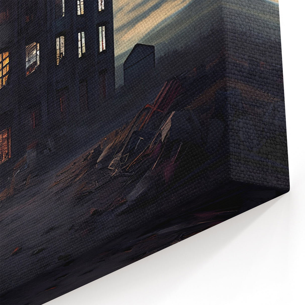 Dereliction Wall Art - Abandoned Building at Dusk, Urban Decay Canvas