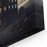 Dereliction Wall Art - Abandoned Building at Dusk, Urban Decay Canvas