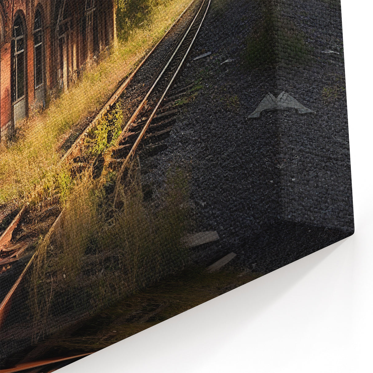 Dereliction Wall Art - Overgrown Abandoned Station, Urban Decay Canvas