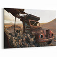Dereliction Wall Art - Abandoned Rusted Truck in Desert Urban Decay Canvas