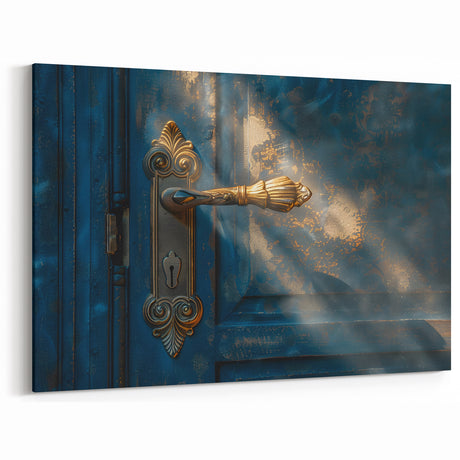 Elegant Vintage Hardware Wall Art - Brass Door Handle Canvas Print