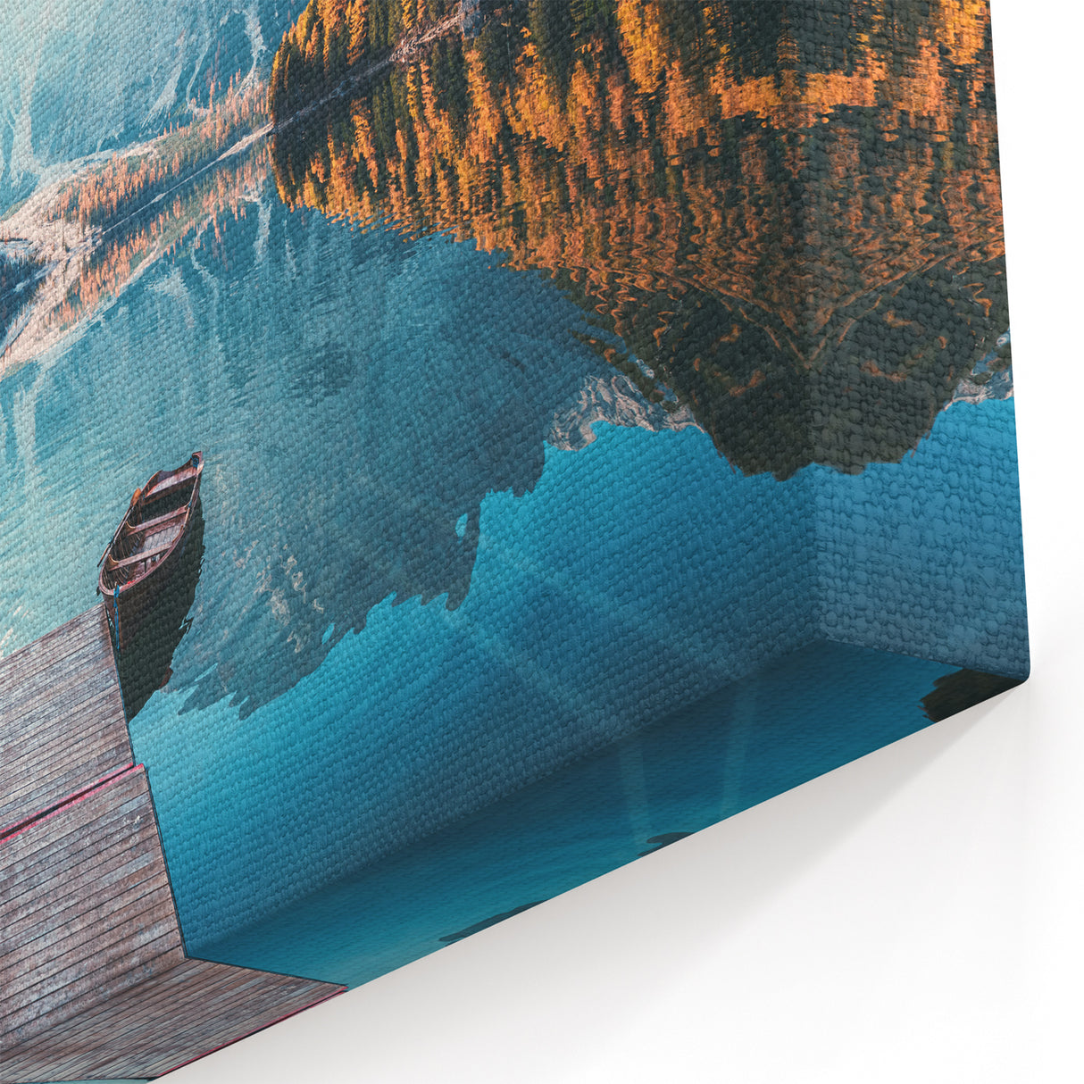 Peaceful Mountain Lake - Scenic Wall Art with Tranquil Boat Reflections
