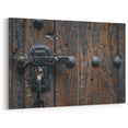 Vintage Hardware Wall Art - Rustic Iron Latch and Wood Canvas Print