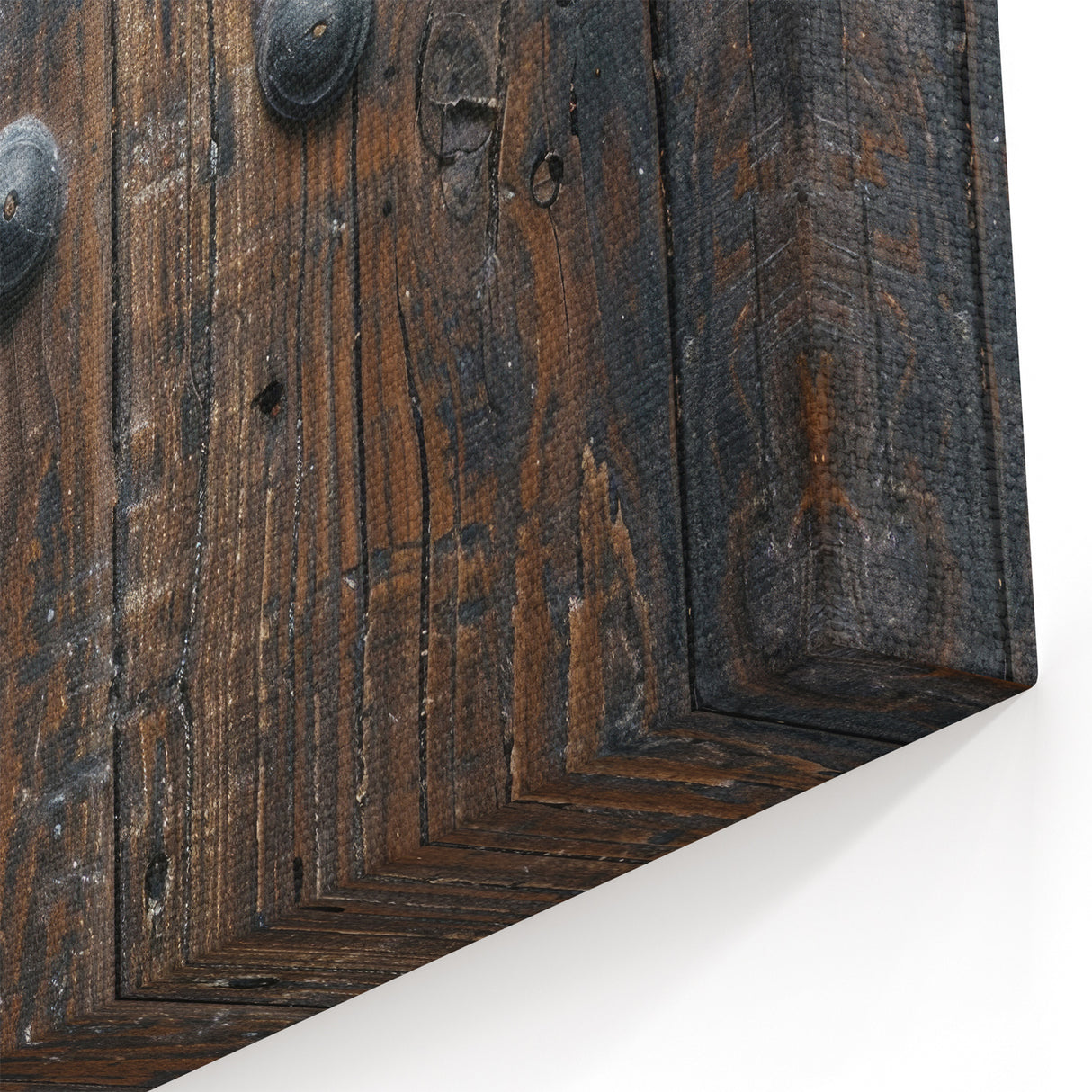 Vintage Hardware Wall Art - Rustic Iron Latch and Wood Canvas Print
