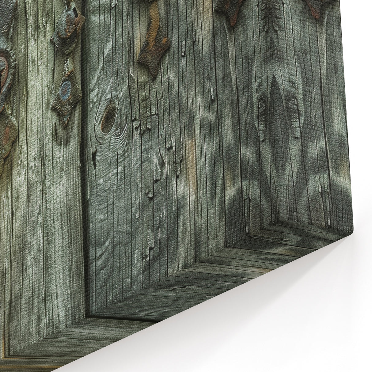 Rustic Hardware Wall Art - Weathered Wood and Iron Ring Canvas Print