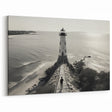 Monochrome Lighthouse Pathway - Coastal Wall Art Scenic Decor