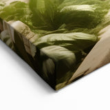 Enchanting Garden Fountain Wall Art - Serene Archway Canvas Print