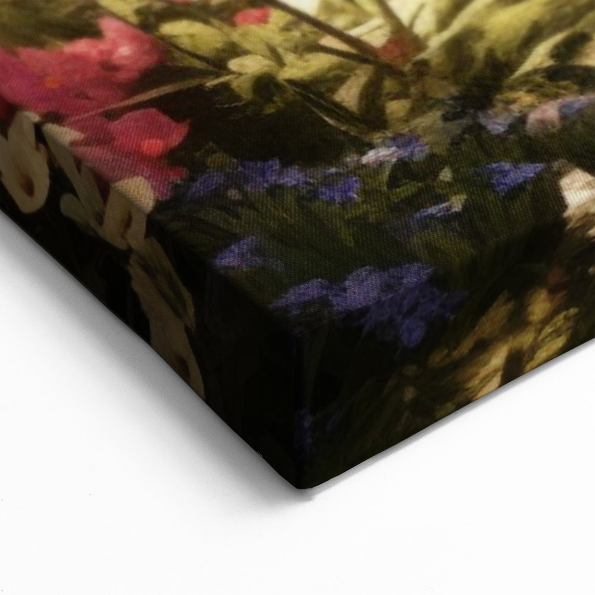 Charming Garden Fountain Wall Art - Vibrant Floral Canvas Print