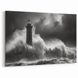 Stormy Lighthouse in Waves - Dramatic Coastal Wall Art Decor