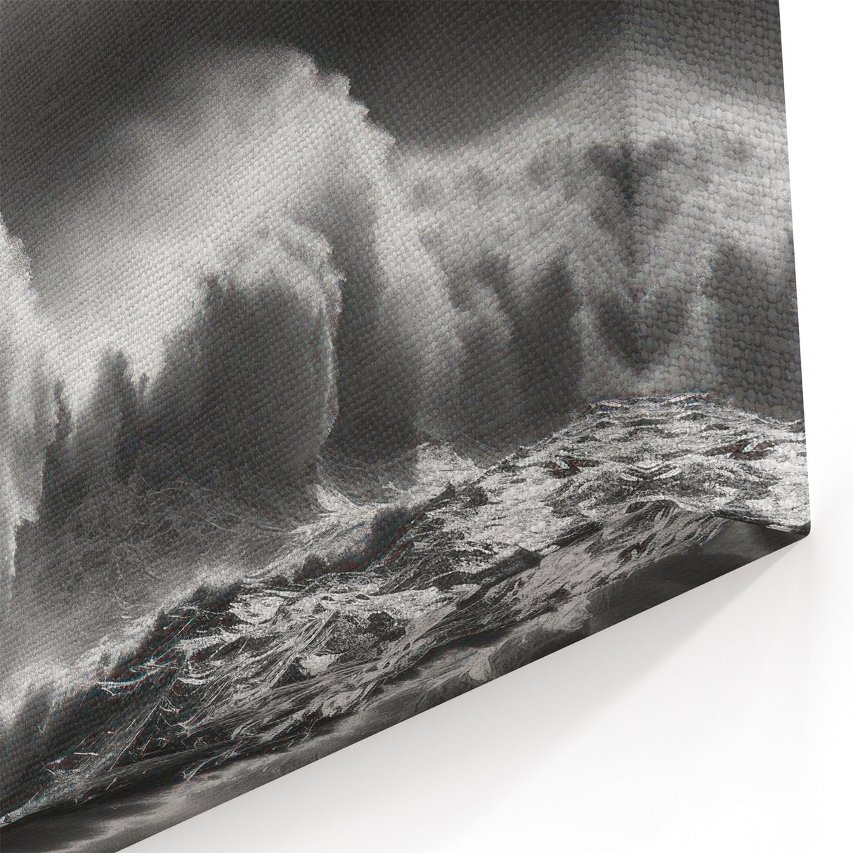 Stormy Lighthouse in Waves - Dramatic Coastal Wall Art Decor