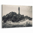 Rocky Lighthouse and Waves - Coastal Wall Art Dramatic Seascape
