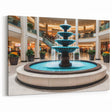 Modern Shopping Mall Fountain Wall Art - Sleek Interior Canvas Print