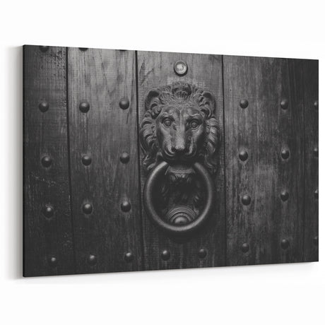 Majestic Lion Hardware Wall Art - Vintage Door Knocker Canvas Print