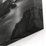 Moonlit Lighthouse on Rocks - Dramatic Coastal Wall Art Night Decor