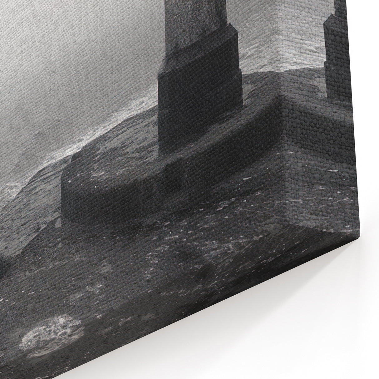 Foggy Lighthouse by the Sea - Minimalist Coastal Wall Art Decor