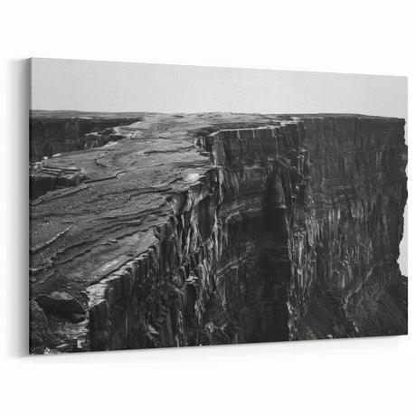Dramatic Cliffs Wall Art – Monochrome Cliff Canvas for Modern Spaces