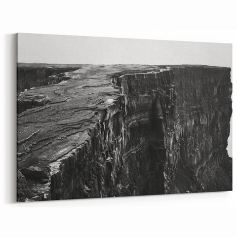 Dramatic Cliffs Wall Art – Monochrome Cliff Canvas for Modern Spaces