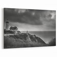 Moody Coastal Lighthouse - Dramatic Black and White Wall Art Decor